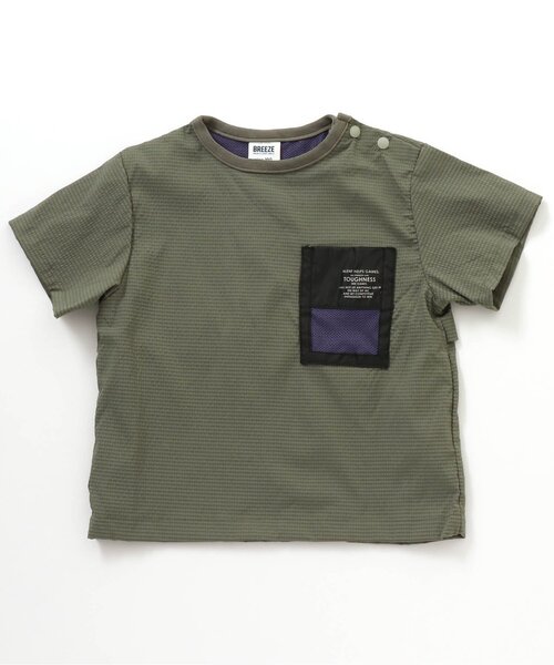 BREEZE（ブリーズ）の「もっとスズシーメッシュTシャツ（Tシャツ/カットソー・キッズ・グレー/カーキ・90/100/110/120/130/140/150）」の2枚目の写真