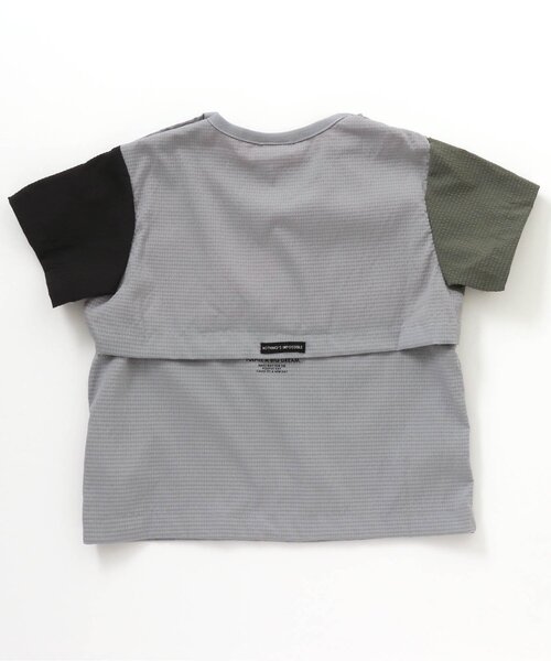 BREEZE（ブリーズ）の「もっとスズシーメッシュTシャツ（Tシャツ/カットソー・キッズ・グレー/カーキ・90/100/110/120/130/140/150）」の3枚目の写真