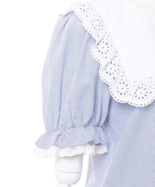 Allamanda(アラマンダ)の「ヨークフリルレース/ブラウス(シャツ/ブラウス・レディース・ブルー系1/その他3/オフホワイト・M)」の8枚目の写真