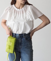 Riberry | スタンドカラーラッフルブラウス(シャツ/ブラウス)