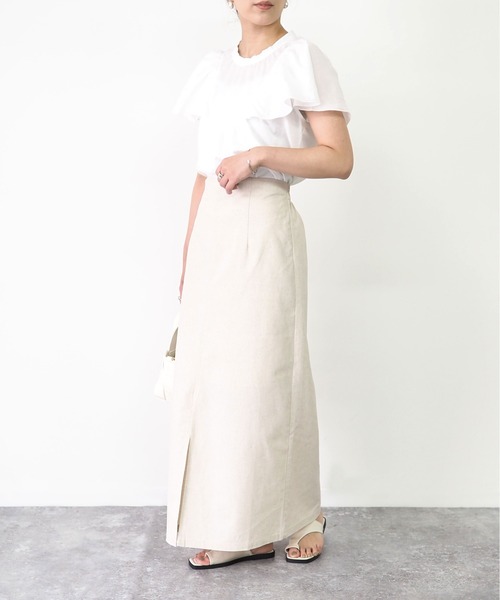 Riberry（リベリー）の「スタンドカラーラッフルブラウス（シャツ/ブラウス・レディース・ブラック/オフホワイト・MEDIUM）」の9枚目の写真