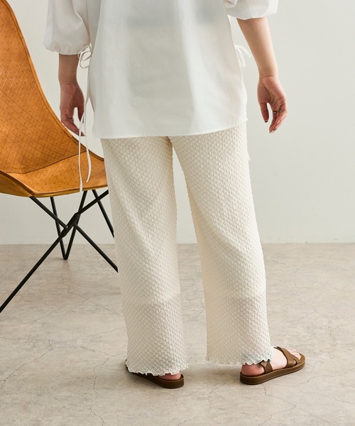 Ambre Neige（アンブルネージュ）の「ジャガードフレアパンツ／【WEB/EC限定商品】（その他パンツ・レディース・アイボリー/モカ/ピンクベージュ・FREE）」の19枚目の写真