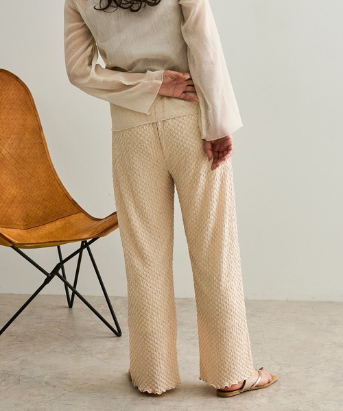 Ambre Neige（アンブルネージュ）の「ジャガードフレアパンツ／【WEB/EC限定商品】（その他パンツ・レディース・アイボリー/モカ/ピンクベージュ・FREE）」の14枚目の写真