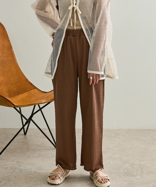 Ambre Neige（アンブルネージュ）の「ジャガードフレアパンツ／【WEB/EC限定商品】（その他パンツ・レディース・アイボリー/モカ/ピンクベージュ・FREE）」の8枚目の写真