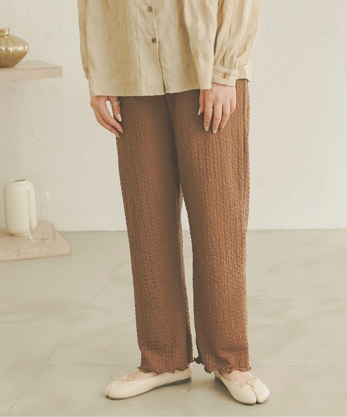 Ambre Neige（アンブルネージュ）の「ジャガードフレアパンツ／【WEB/EC限定商品】（その他パンツ・レディース・アイボリー/モカ/ピンクベージュ・FREE）」の5枚目の写真