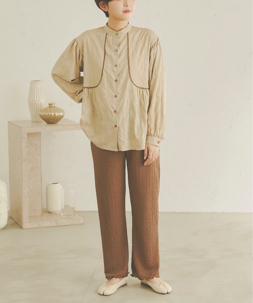 Ambre Neige（アンブルネージュ）の「ジャガードフレアパンツ／【WEB/EC限定商品】（その他パンツ・レディース・アイボリー/モカ/ピンクベージュ・FREE）」の7枚目の写真