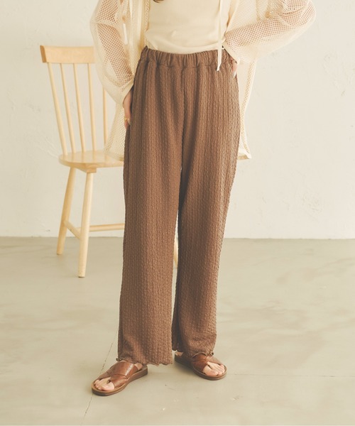 Ambre Neige（アンブルネージュ）の「ジャガードフレアパンツ／【WEB/EC限定商品】（その他パンツ・レディース・アイボリー/モカ/ピンクベージュ・FREE）」の12枚目の写真