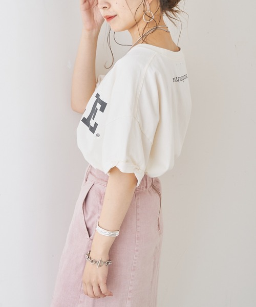 Chico(チコ)の「YALEロゴプリントラグビーTシャツ(Tシャツ/カットソー・レディース・ネイビー/パープル/チャコールグレー/ホワイト・FREE)」の12枚目の写真