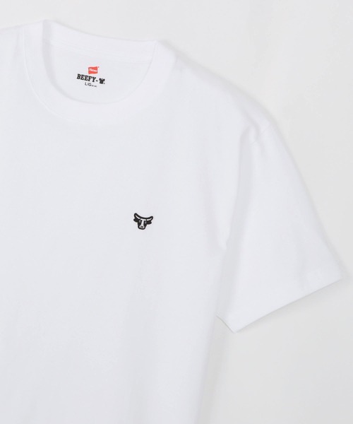 HANES（ヘインズ）の「【Hanes/ヘインズ】メンズ BEEFY-T Tシャツ（Tシャツ/カットソー・メンズ・ブラック/ヘザーグレー/ネイビー/ホワイト・LARGE/X-SMALL/X-LARGE/MEDIUM/SMALL）」の5枚目の写真