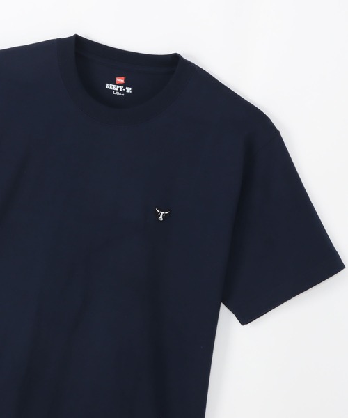 HANES（ヘインズ）の「【Hanes/ヘインズ】メンズ BEEFY-T Tシャツ（Tシャツ/カットソー・メンズ・ブラック/ヘザーグレー/ネイビー/ホワイト・LARGE/X-SMALL/X-LARGE/MEDIUM/SMALL）」の7枚目の写真