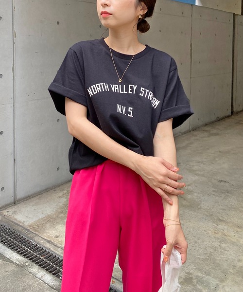 CAPRICIEUX LE'MAGE（カプリシューレマージュ）の「N.V.S.カレッジＴシャツ（Tシャツ/カットソー・レディース・ブラック/ホワイト・FREE）」の12枚目の写真