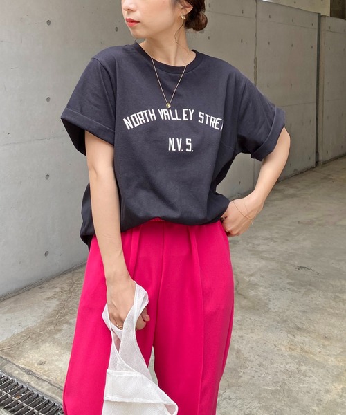 CAPRICIEUX LE'MAGE（カプリシューレマージュ）の「N.V.S.カレッジＴシャツ（Tシャツ/カットソー・レディース・ブラック/ホワイト・FREE）」の13枚目の写真