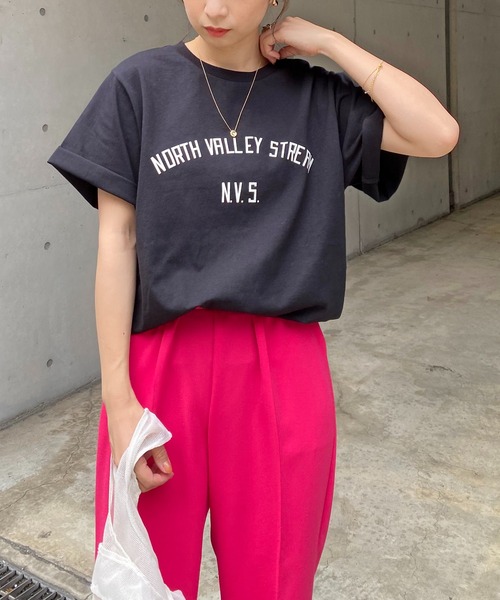 CAPRICIEUX LE'MAGE（カプリシューレマージュ）の「N.V.S.カレッジＴシャツ（Tシャツ/カットソー・レディース・ブラック/ホワイト・FREE）」の14枚目の写真