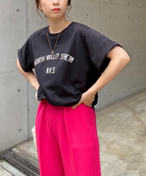 CAPRICIEUX LE'MAGE（カプリシューレマージュ）の「N.V.S.カレッジＴシャツ（Tシャツ/カットソー・レディース・ブラック/ホワイト・FREE）」の15枚目の写真