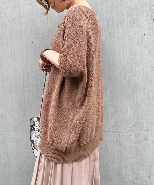 RIVE DROITE（リヴドロワ）の「ペーパーフリゼBIGサイズニット（ニット/セーター・レディース・チャコールグレー/ブラウン/ホワイト系その他・FREE）」の3枚目の写真