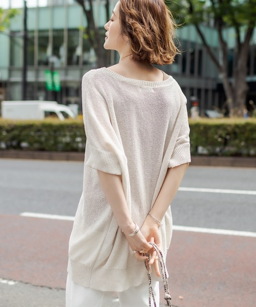 RIVE DROITE（リヴドロワ）の「ペーパーフリゼBIGサイズニット（ニット/セーター・レディース・チャコールグレー/ブラウン/ホワイト系その他・FREE）」の15枚目の写真