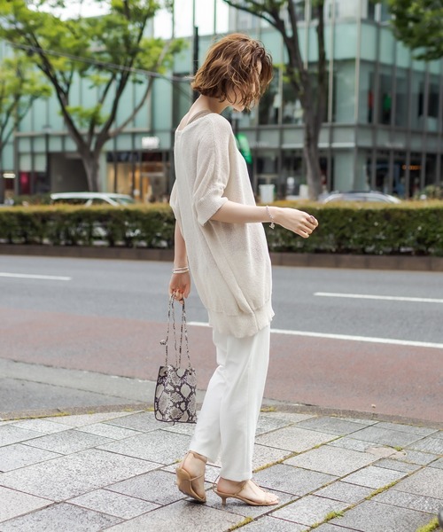 RIVE DROITE（リヴドロワ）の「ペーパーフリゼBIGサイズニット（ニット/セーター・レディース・チャコールグレー/ブラウン/ホワイト系その他・FREE）」の21枚目の写真