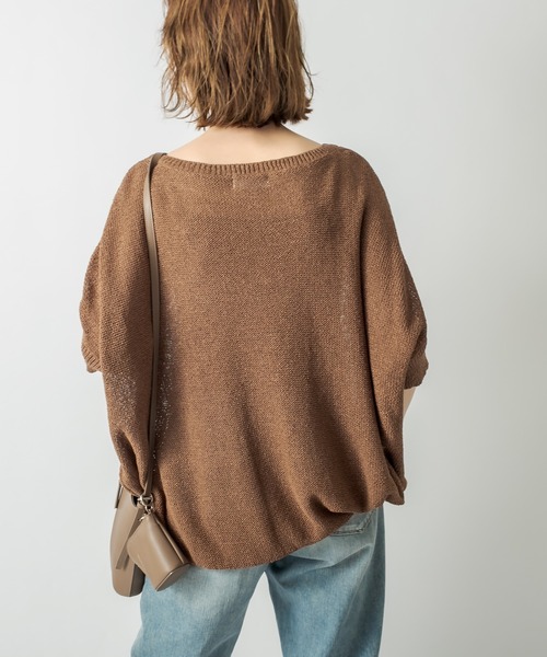 RIVE DROITE（リヴドロワ）の「ペーパーフリゼBIGサイズニット（ニット/セーター・レディース・チャコールグレー/ブラウン/ホワイト系その他・FREE）」の8枚目の写真