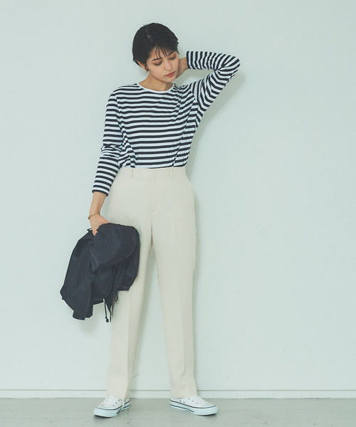 Rouge vif(ルージュヴィフ)の「【セットアップ対応】ツィルテーパードパンツ(その他パンツ・レディース・ネイビー/サックスブルー/アイボリー・40/38/36/34)」の4枚目の写真