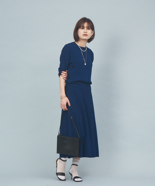 Rouge vif（ルージュヴィフ）の「【セットアップ対応】アイレットニットプルオーバー（ニット/セーター・レディース・ネイビー/ブラック・フリー）」の7枚目の写真