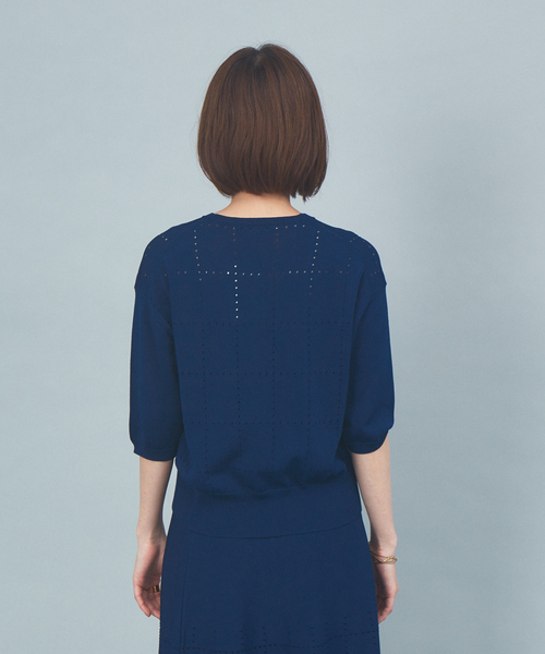 Rouge vif（ルージュヴィフ）の「【セットアップ対応】アイレットニットプルオーバー（ニット/セーター・レディース・ネイビー/ブラック・フリー）」の9枚目の写真