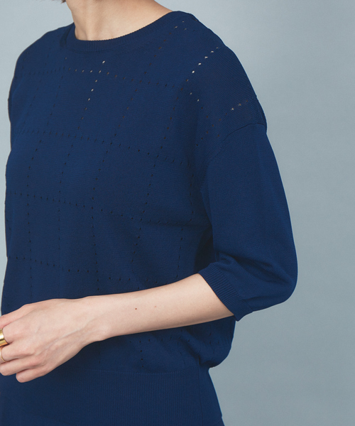 Rouge vif（ルージュヴィフ）の「【セットアップ対応】アイレットニットプルオーバー（ニット/セーター・レディース・ネイビー/ブラック・フリー）」の11枚目の写真