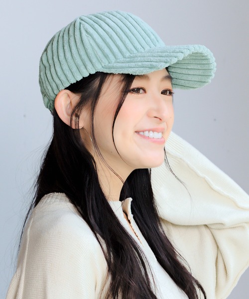 14+（イチヨンプラス）の「コーデュロイキャップ（キャップ・レディース・ブラック/ダークブラウン/ベージュ/ブラウン/オフホワイト/ピンク/ミント・FREE）」の7枚目の写真