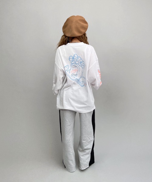 SANTA CRUZ（サンタクルーズ）の「【ムラサキスポーツ別注】SANTACRUZ/サンタクルーズ  ビッグシルエット  バックプリントロンT   502213433（Tシャツ/カットソー・レディース・ホワイト/グレー/グリーン・M/L）」の7枚目の写真