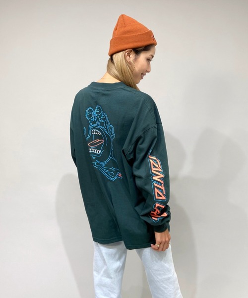 SANTA CRUZ（サンタクルーズ）の「【ムラサキスポーツ別注】SANTACRUZ/サンタクルーズ  ビッグシルエット  バックプリントロンT   502213433（Tシャツ/カットソー・レディース・ホワイト/グレー/グリーン・M/L）」の15枚目の写真