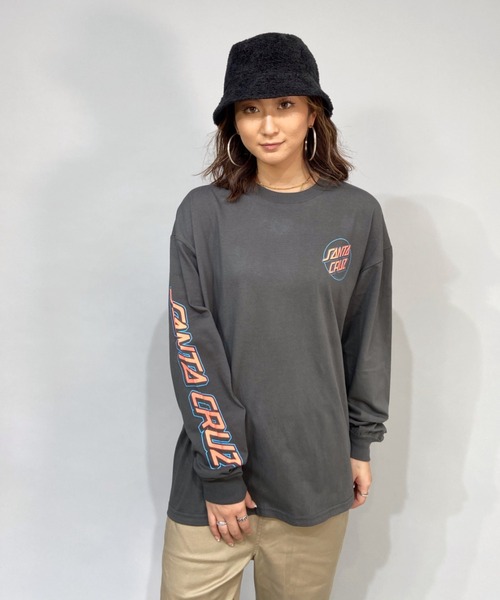 SANTA CRUZ（サンタクルーズ）の「【ムラサキスポーツ別注】SANTACRUZ/サンタクルーズ  ビッグシルエット  バックプリントロンT   502213433（Tシャツ/カットソー・レディース・ホワイト/グレー/グリーン・M/L）」の8枚目の写真
