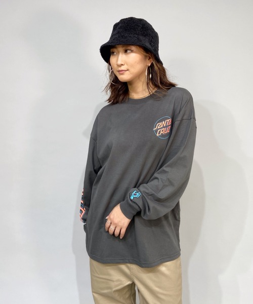 SANTA CRUZ（サンタクルーズ）の「【ムラサキスポーツ別注】SANTACRUZ/サンタクルーズ  ビッグシルエット  バックプリントロンT   502213433（Tシャツ/カットソー・レディース・ホワイト/グレー/グリーン・M/L）」の9枚目の写真