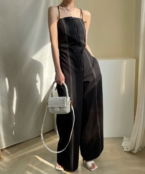 KOR(ケーオーアール)の「背中あきフロントジップサロペット/オールインワン(サロペット/オーバーオール・レディース・ホワイト/ブラック/ブルー・S/M/L)」の20枚目の写真