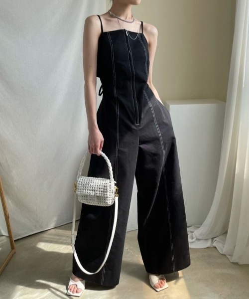 KOR(ケーオーアール)の「背中あきフロントジップサロペット/オールインワン(サロペット/オーバーオール・レディース・ホワイト/ブラック/ブルー・S/M/L)」の22枚目の写真