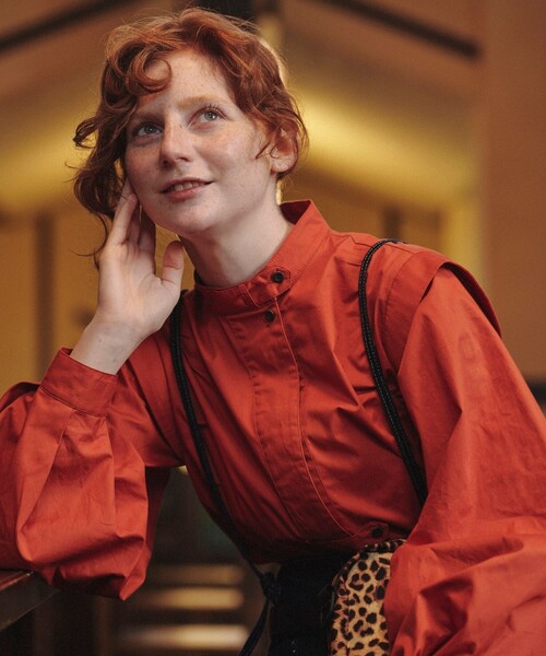 FREAK'S STORE(フリークスストア)の「バルーンスリーブブラウス(シャツ/ブラウス・レディース・レンガ/ブラック/ホワイト・フリ-)」の3枚目の写真