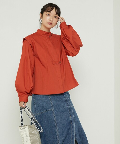 FREAK'S STORE(フリークスストア)の「バルーンスリーブブラウス(シャツ/ブラウス・レディース・レンガ/ブラック/ホワイト・フリ-)」の6枚目の写真