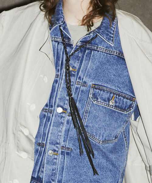 GLOSTER(グロスター)の「【GLOSTER/グロスター】JAPAN MADE リメイクレザー ネックレス(ネックレス・メンズ・ブラック・FREE)」の1枚目の写真