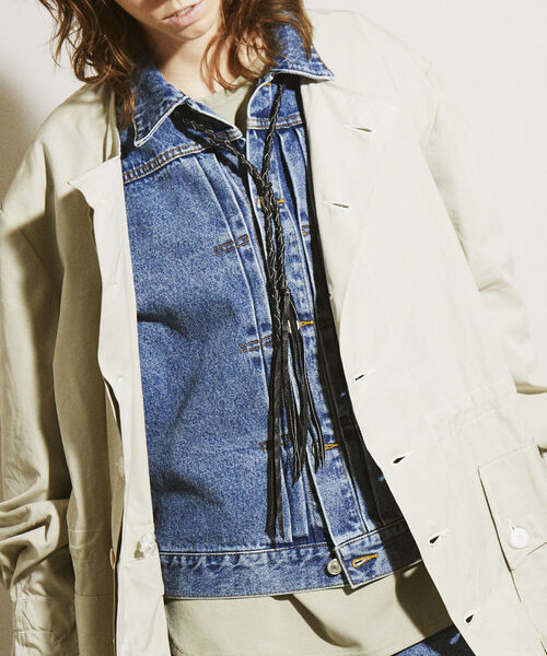 GLOSTER(グロスター)の「【GLOSTER/グロスター】JAPAN MADE リメイクレザー ネックレス(ネックレス・メンズ・ブラック・FREE)」の4枚目の写真