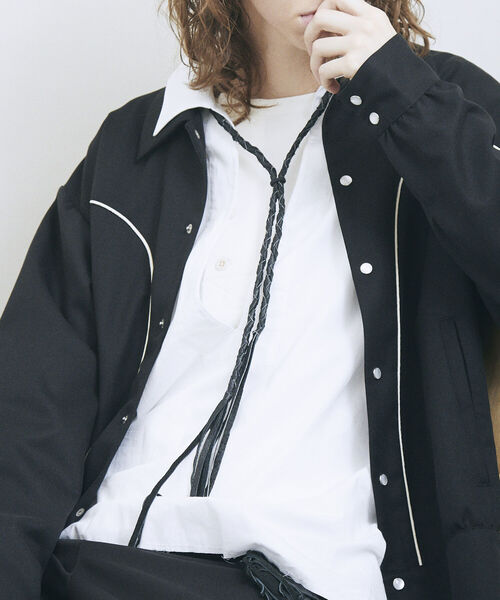 GLOSTER(グロスター)の「【GLOSTER/グロスター】JAPAN MADE リメイクレザー ネックレス(ネックレス・メンズ・ブラック・FREE)」の2枚目の写真