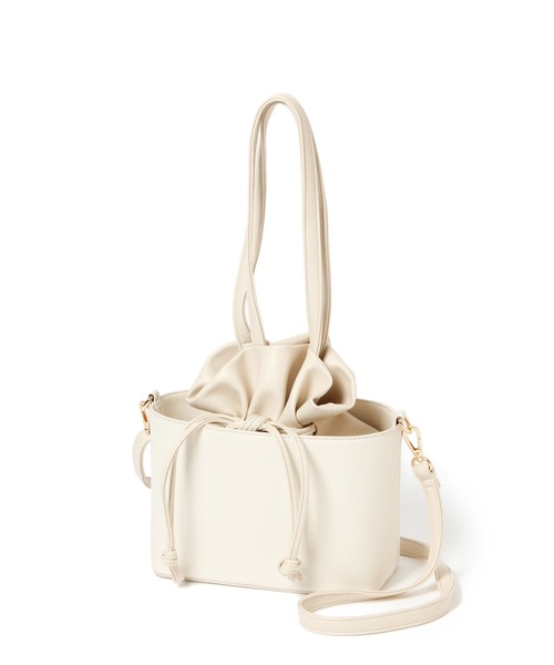 mysty woman（ミスティウーマン）の「ボックスIN巾着バッグ 236927（ショルダーバッグ・レディース・ブラック/ベージュ/アイボリー・FREE）」の11枚目の写真