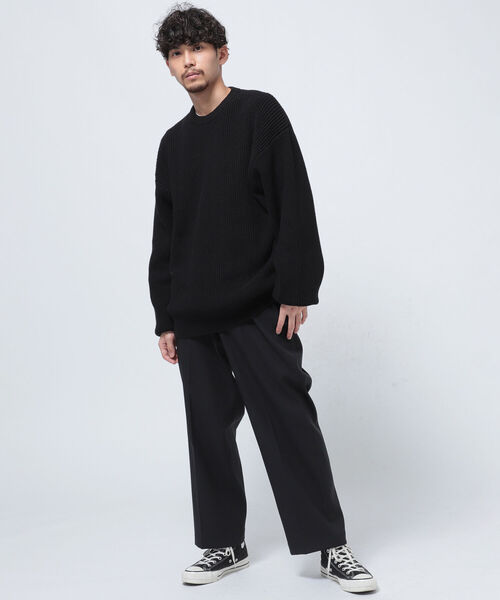 BEAMS（ビームス）の「BEAMS / 5ゲージ ルーズ ワッフル ニット（ニット/セーター・メンズ・ブラック/ホワイト系その他・MEDIUM/LARGE）」の20枚目の写真