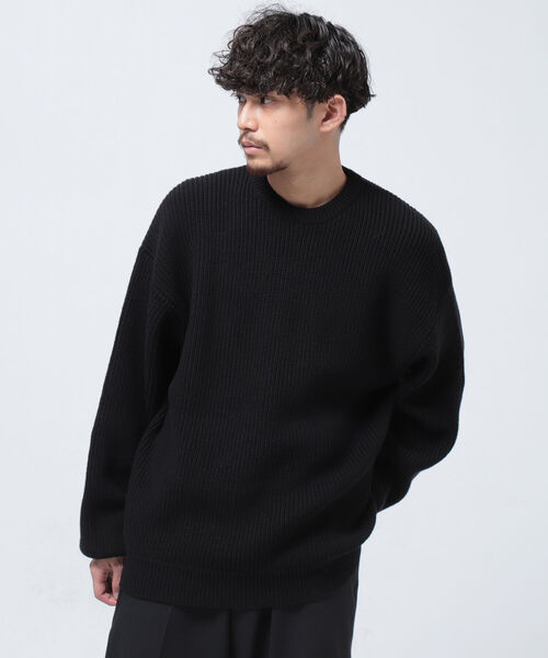 BEAMS（ビームス）の「BEAMS / 5ゲージ ルーズ ワッフル ニット（ニット/セーター・メンズ・ブラック/ホワイト系その他・MEDIUM/LARGE）」の19枚目の写真