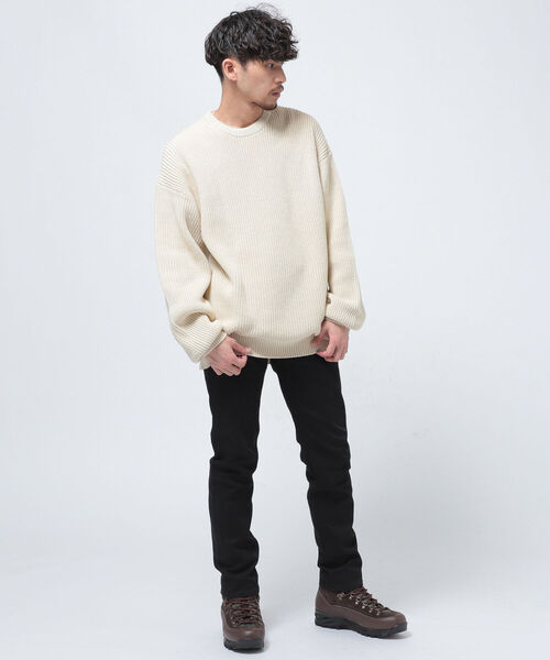 BEAMS（ビームス）の「BEAMS / 5ゲージ ルーズ ワッフル ニット（ニット/セーター・メンズ・ブラック/ホワイト系その他・MEDIUM/LARGE）」の17枚目の写真