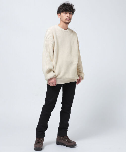 BEAMS（ビームス）の「BEAMS / 5ゲージ ルーズ ワッフル ニット（ニット/セーター・メンズ・ブラック/ホワイト系その他・MEDIUM/LARGE）」の16枚目の写真