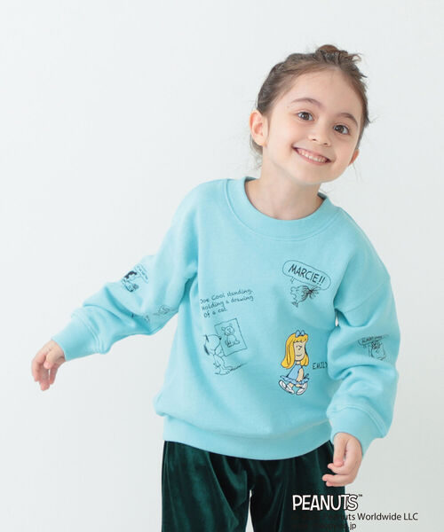 B:MING by BEAMS（ビーミングバイビームス）の「B:MING by BEAMS / Peanuts 総柄 スウェット（90~140cm）（スウェット・キッズ・オフホワイト/サックスブルー・120/130/140/100/110/90）」の8枚目の写真