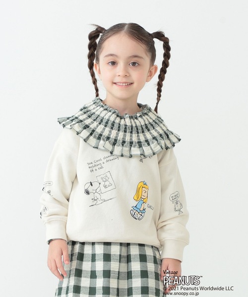 B:MING by BEAMS（ビーミングバイビームス）の「B:MING by BEAMS / Peanuts 総柄 スウェット（90~140cm）（スウェット・キッズ・オフホワイト/サックスブルー・120/130/140/100/110/90）」の2枚目の写真