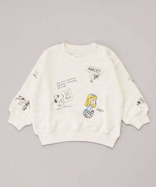 B:MING by BEAMS（ビーミングバイビームス）の「B:MING by BEAMS / Peanuts 総柄 スウェット（90~140cm）（スウェット・キッズ・オフホワイト/サックスブルー・120/130/140/100/110/90）」の5枚目の写真