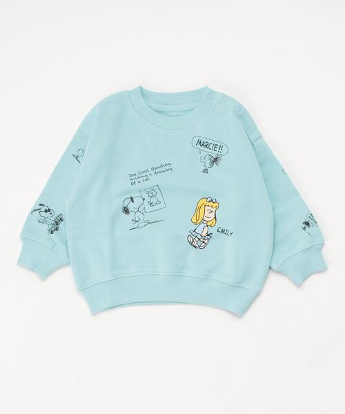B:MING by BEAMS（ビーミングバイビームス）の「B:MING by BEAMS / Peanuts 総柄 スウェット（90~140cm）（スウェット・キッズ・オフホワイト/サックスブルー・120/130/140/100/110/90）」の4枚目の写真
