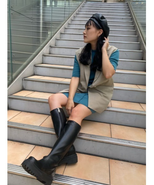 SLY（スライ）の「ROUND TOE KNEE BOOTS/ラウンドトゥニーブーツ（ブーツ・レディース・ブラック・SMALL/MEDIUM/LARGE）」の13枚目の写真