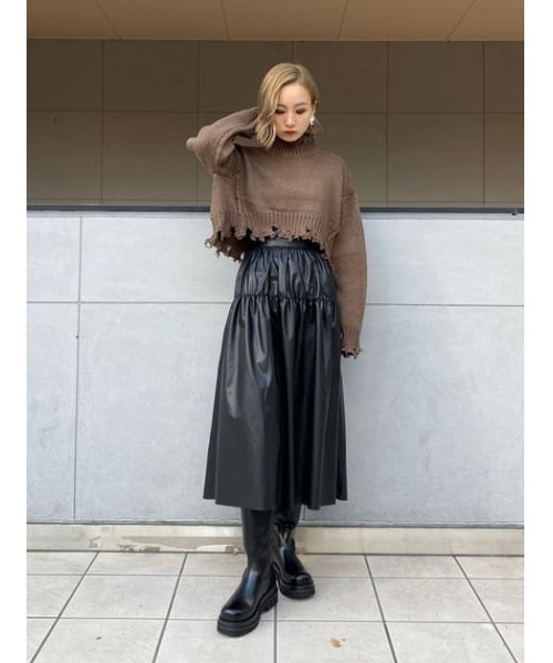 SLY（スライ）の「ROUND TOE KNEE BOOTS/ラウンドトゥニーブーツ（ブーツ・レディース・ブラック・SMALL/MEDIUM/LARGE）」の19枚目の写真