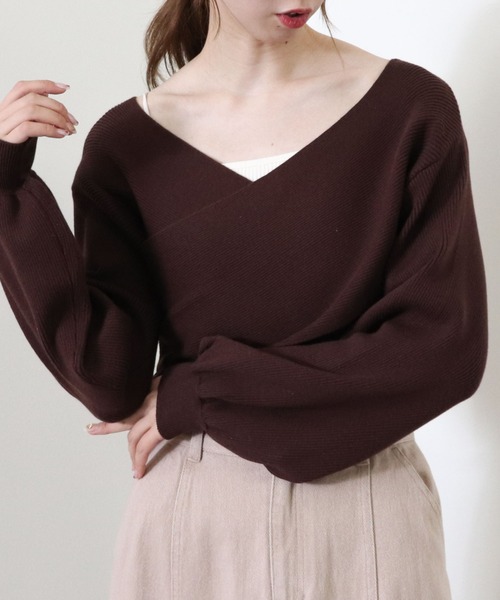 archives（アルシーヴ）の「クロスリブニットプルオーバー（ニット